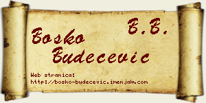 Boško Budečević vizit kartica